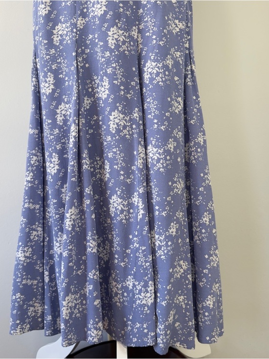 Uniqlo Floral Maxi Skirt Blue White Ditsy Print Elastic Waist Size Small - Picture 5 of 10